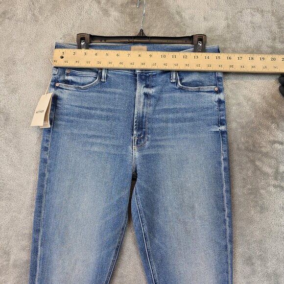 Mother Jeans Womens 31 Mid Rise Dazzler Ankle Fray Stretch Riding Cliffside - Picture 2 of 16